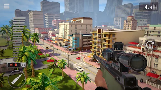 Vice Sniper: Crime Shooting 3D мод скриншот 1