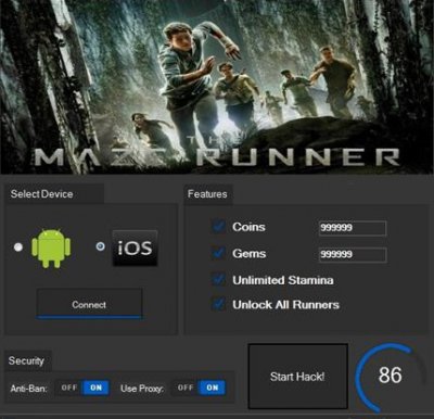 ВЗЛОМ Бегущий в лабиринте. ЧИТ на монеты и кристаллы.