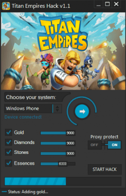 ВЗЛОМ Titan Empires. ЧИТ на золото, алмазы, камень.