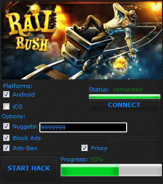 ВЗЛОМ Rail Rush. ЧИТ на золотые самородки.