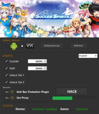 ВЗЛОМ Soccer Spirits. ЧИТ на золото и кристаллы.