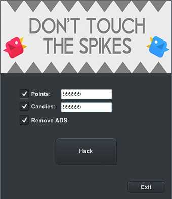 ВЗЛОМ Don't Touch The Spikes. ЧИТ на очки и конфеты.