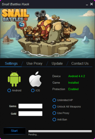 ВЗЛОМ Snail Battles. ЧИТ на кристаллы и золотые монет.