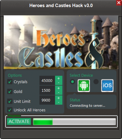 ВЗЛОМ Heroes and Castles. ЧИТ на кристаллы.