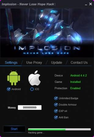 ЧИТ Implosion-Never Lose Hope. ВЗЛОМ на деньги и опыт.