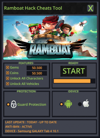 ВЗЛОМ Ramboat: Hero Shooting Game. ЧИТ на кристаллы, монетки.