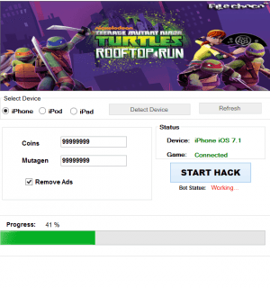 ВЗЛОМ Teenage Mutant Ninja Turtles: Rooftop. ЧИТ на золотые монеты.	