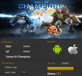 ВЗЛОМ Call of Champions. ЧИт на золото и опыт.