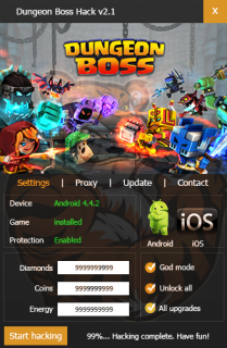 ВЗЛОМ Dungeon Boss. ЧИТ на золотые монеты и алмазы.