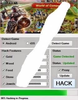 ВЗЛОМ World of Conquerors. ЧИТ на золотые монеты и ресурсы.