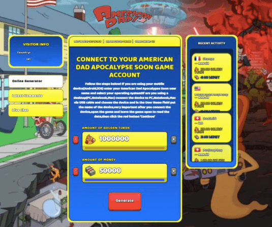 american dad взлом игры